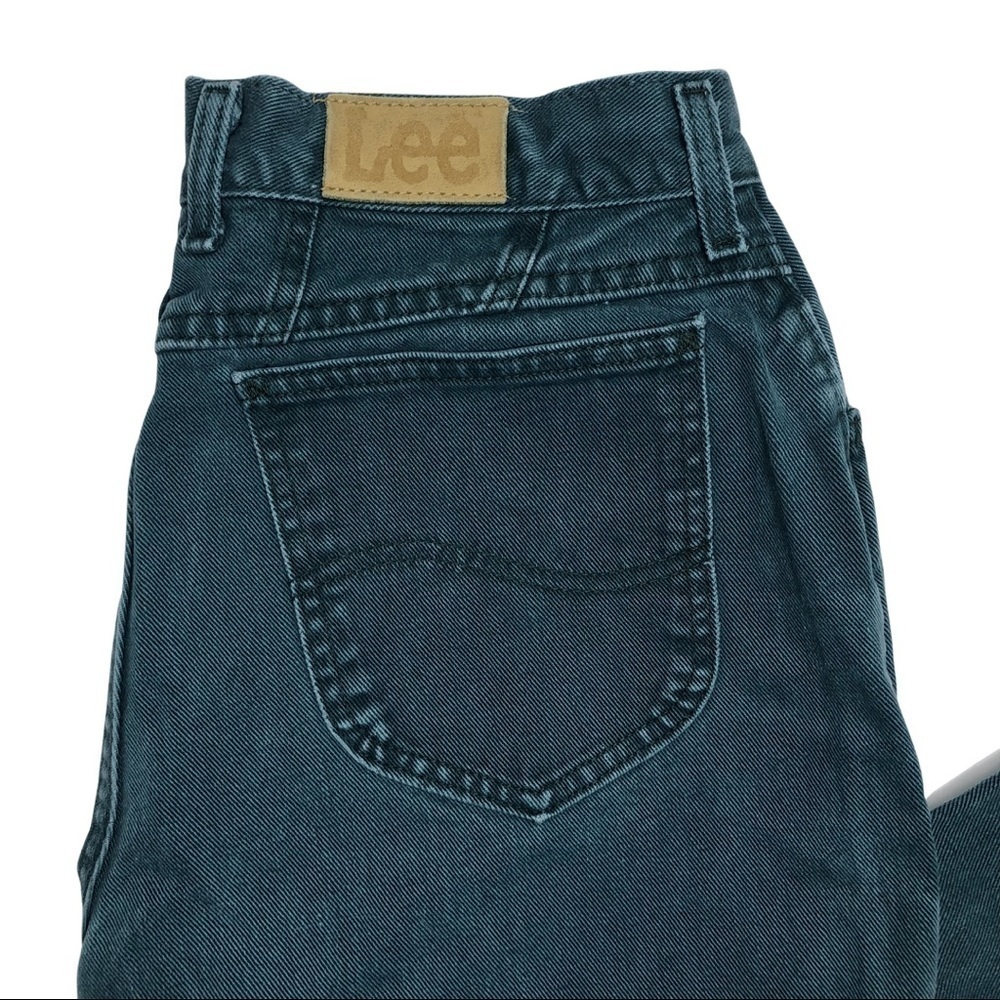 Vintage Lee Riders Tapered High Rise Mom Jeans Faded Forrest Green Sz 14 p